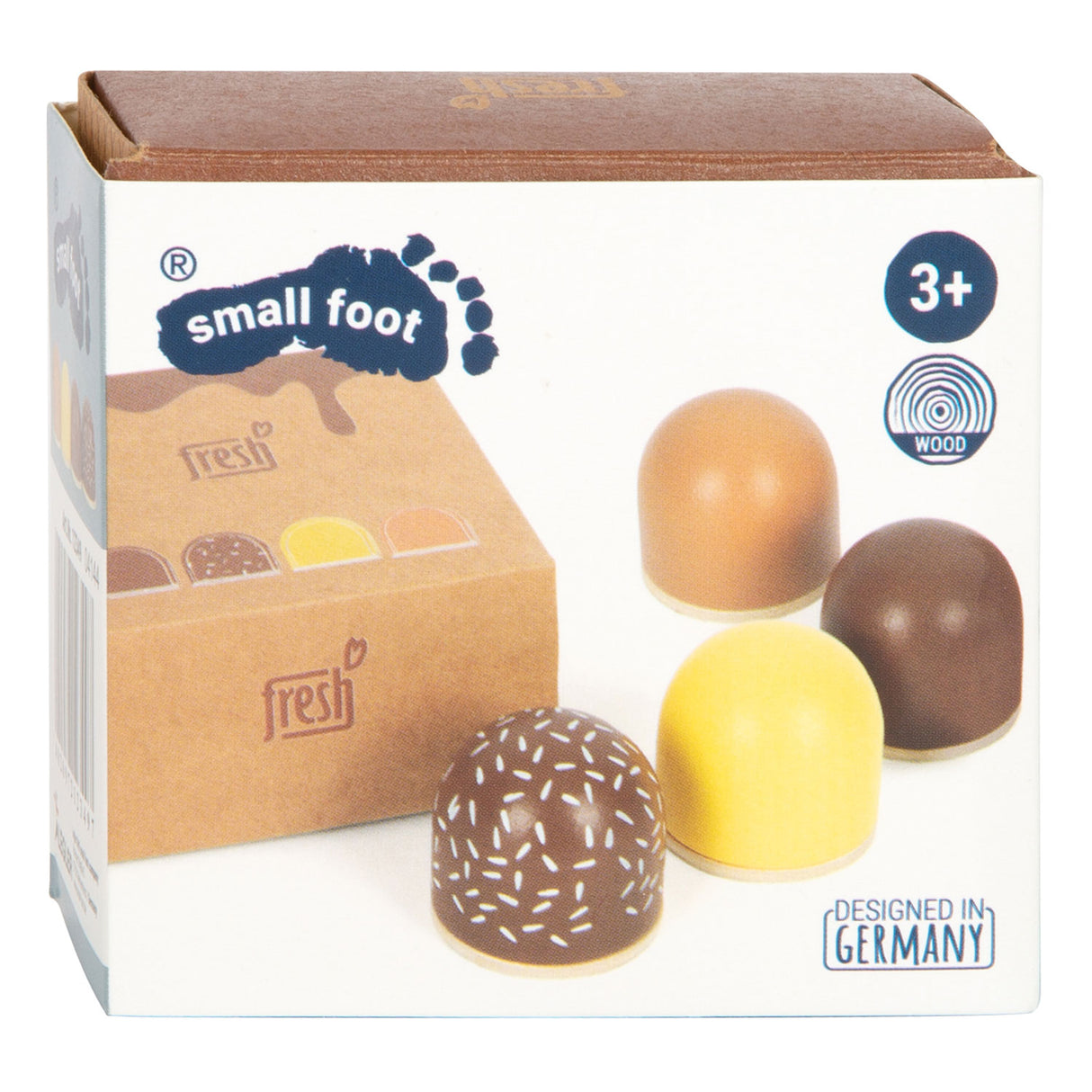 Malé nohy dřevěné playety marshmallows, 4dlg.