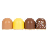 Majhna stopala lesena playets marshmallows, 4dlg.