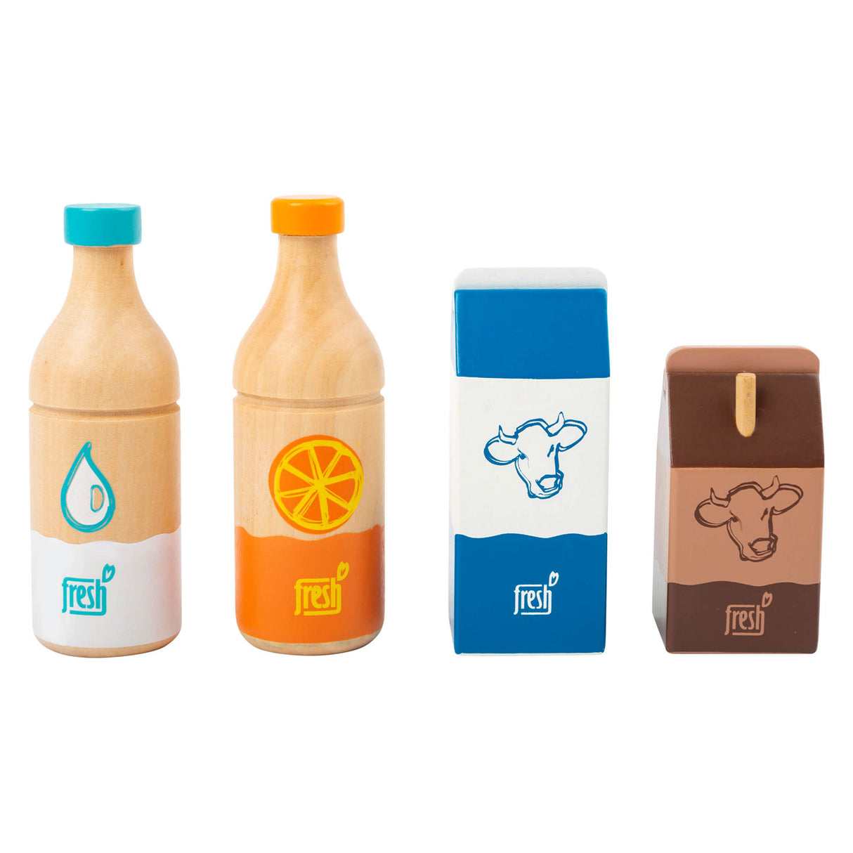 Pequeño piso de madera de madera bebida set fresca, 4dlg,