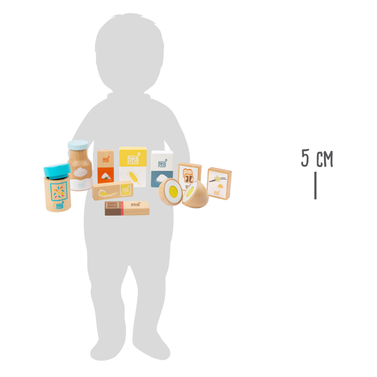 Players en bois à petit pied fournitures de cuisson, 10dlg.