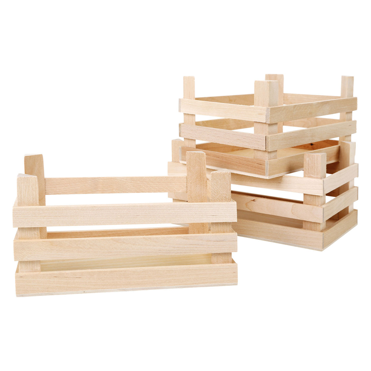 Small foot - wooden crates large 18x12x9.5cm, set of 3