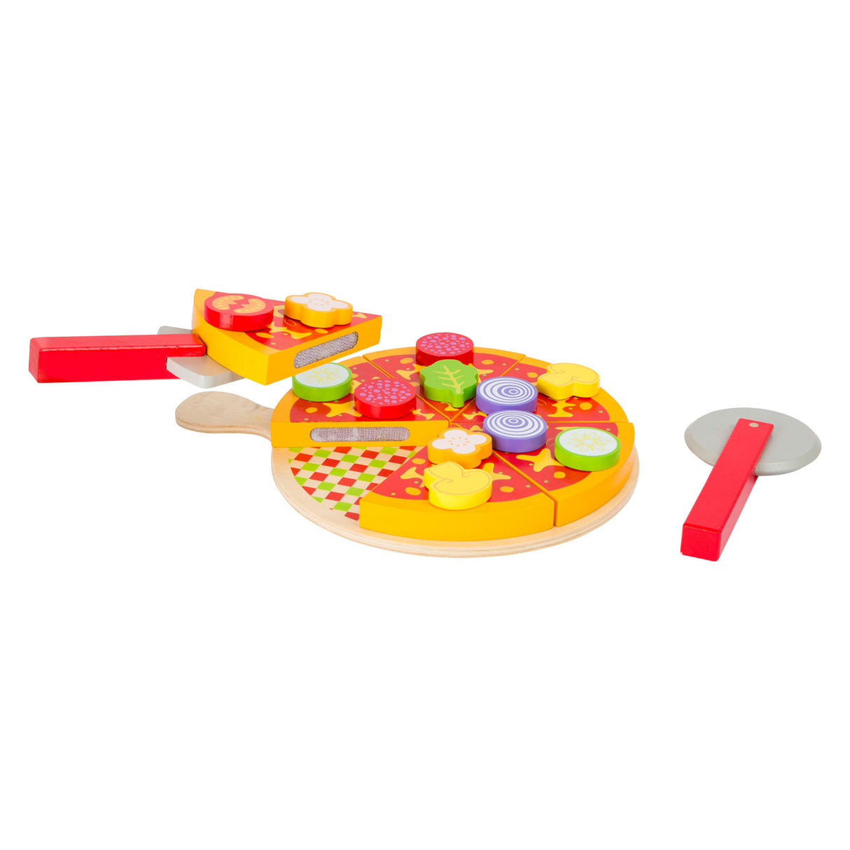 Комплект за пица Small Foot Wooden Cutting Play Food, 21 части.