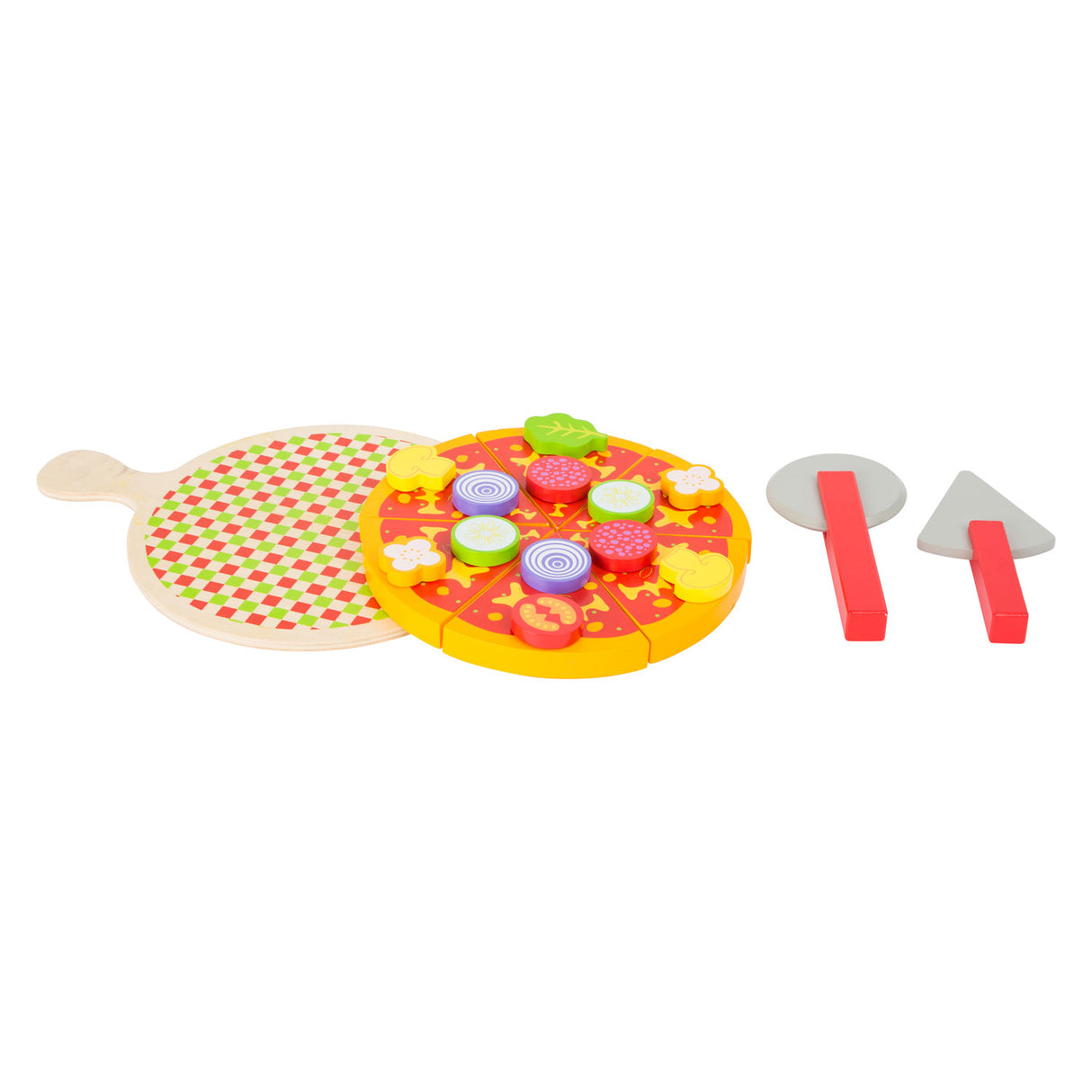 Комплект за пица Small Foot Wooden Cutting Play Food, 21 части.