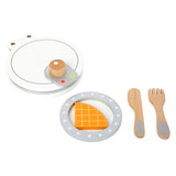 Set di ferro da waffle in legno a piede, 8dlg.