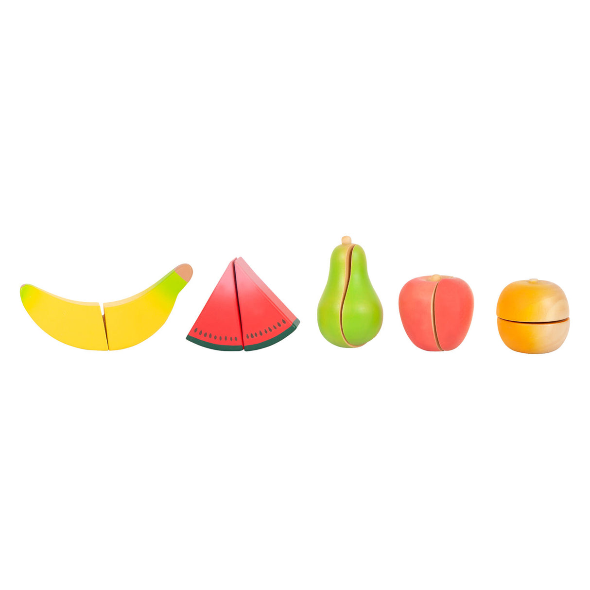 Playets de corte de madera de pie pequeño juego de frutas, 13dlg.