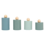 Escala de madera de pie pequeño con pesas, 5dlg.