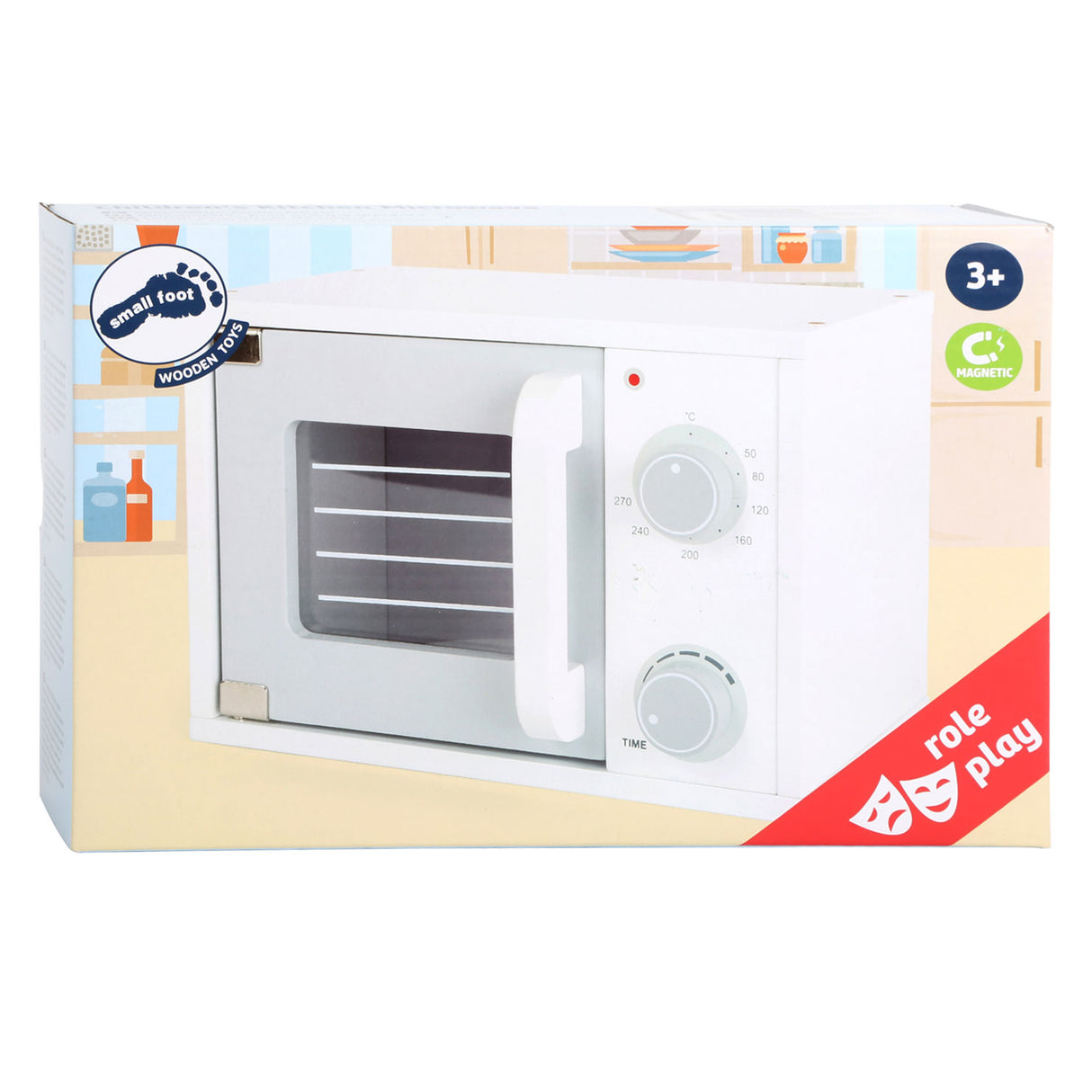 Microondas de madera de pie pequeño