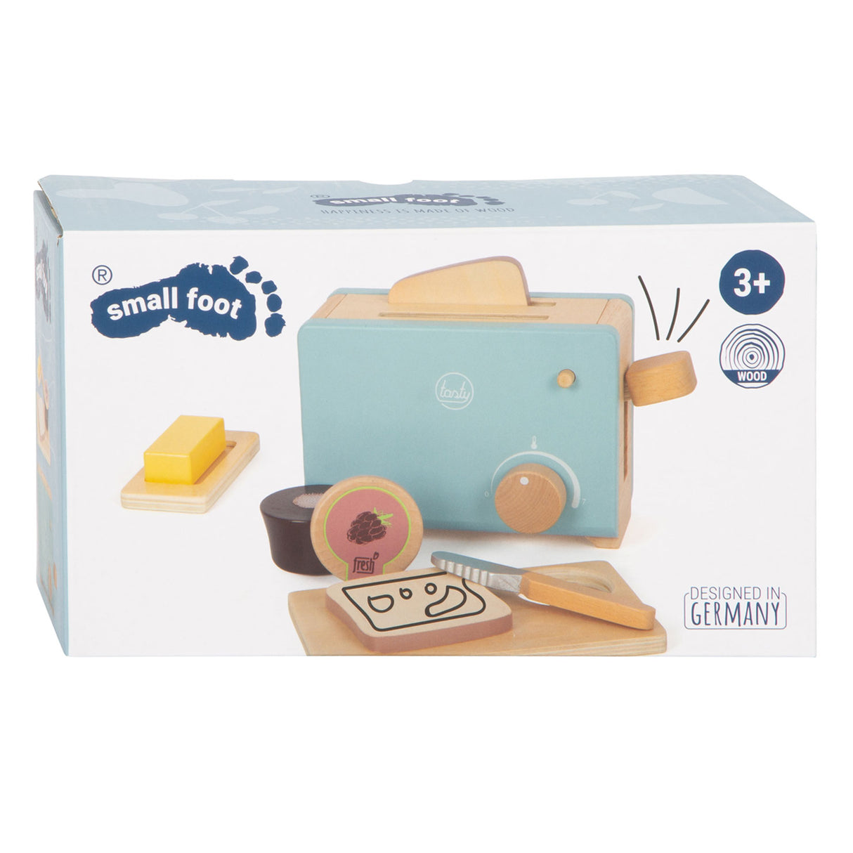 Toster de madera de pie pequeño juego