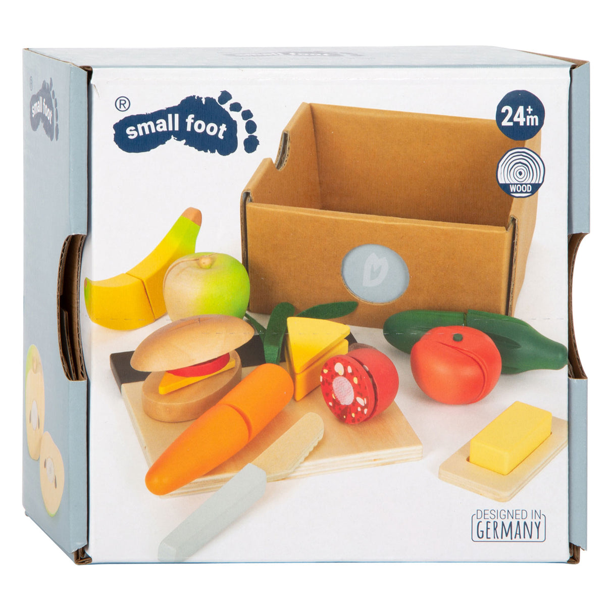 Kleiner Fuß Holz Snijen Speelten Lunch Set, 24dlg.