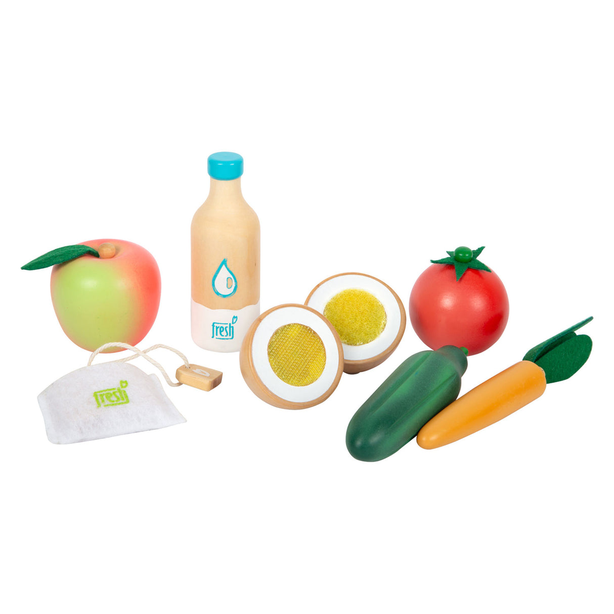 Kleine Fußholz -Playetts vegetarisches Essen, 17dlg.