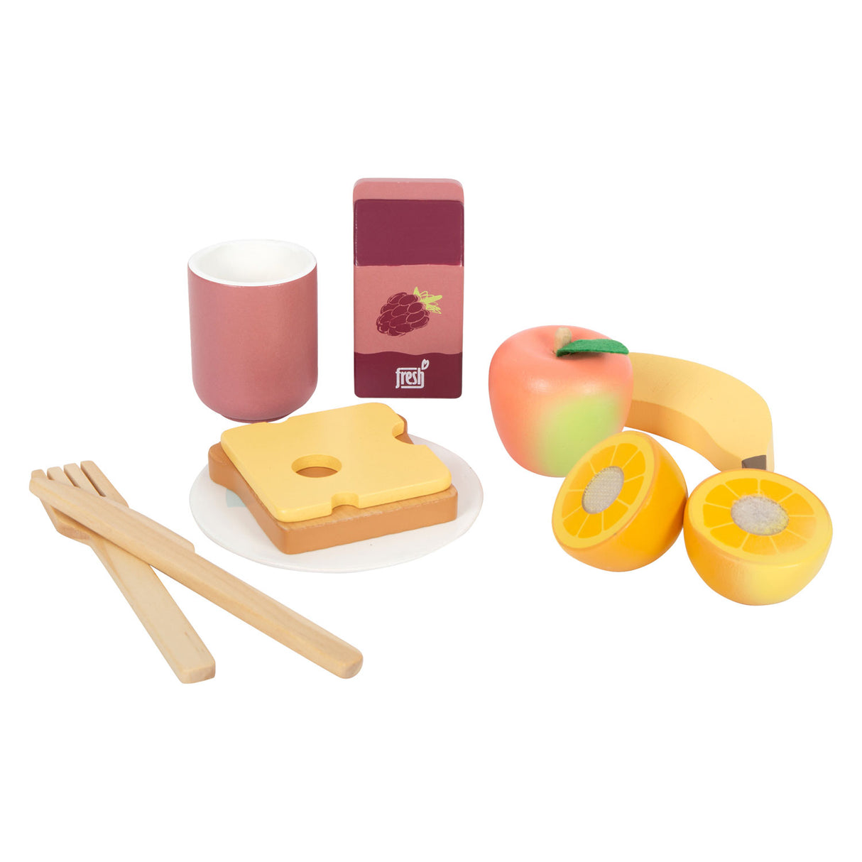 Klenge Fouss Picknickset mat hëlze Playeten lecker, 26dlg.