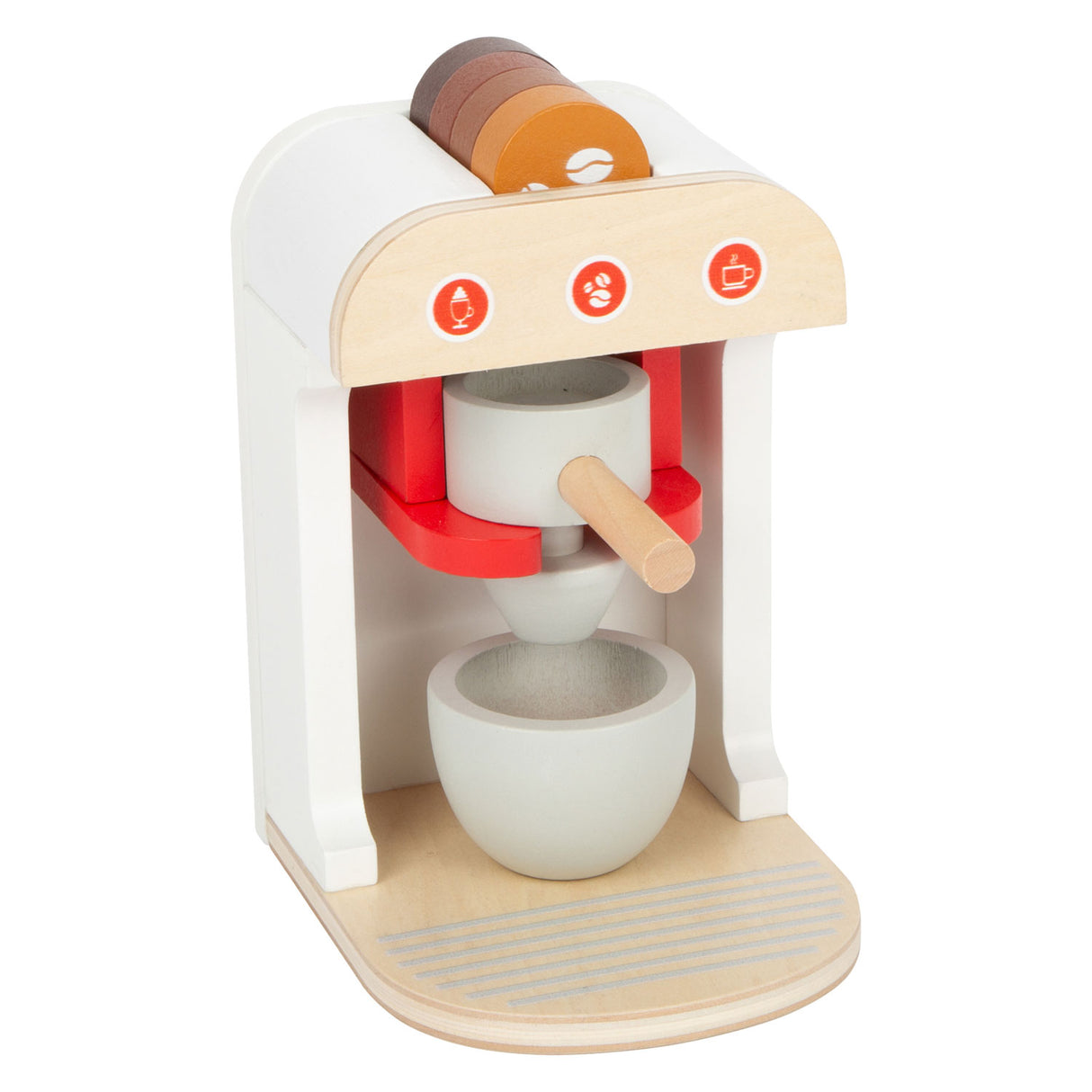 Set di apparati da cucina in legno di piccoli piedi, set di 3