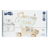 Kis láb - fából készült szupermarket bevásárlókosár fehér