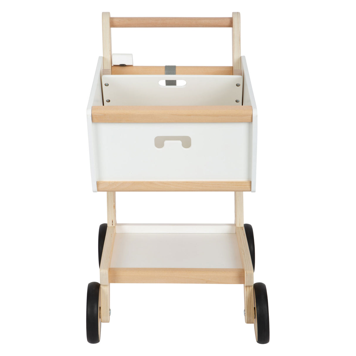 Petit pied - Cart d'achat de supermarché en bois blanc