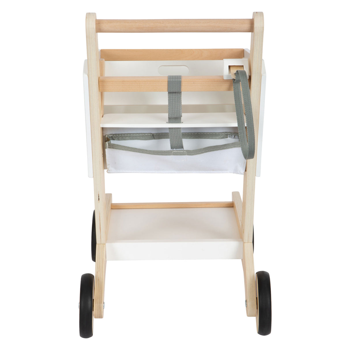 Petit pied - Cart d'achat de supermarché en bois blanc