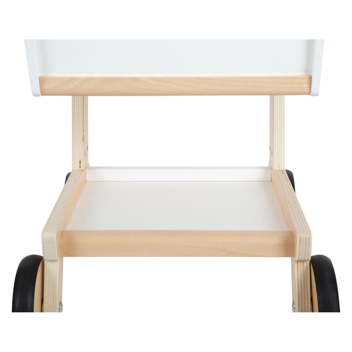 Petit pied - Cart d'achat de supermarché en bois blanc