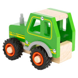 Small foot wooden tractor green