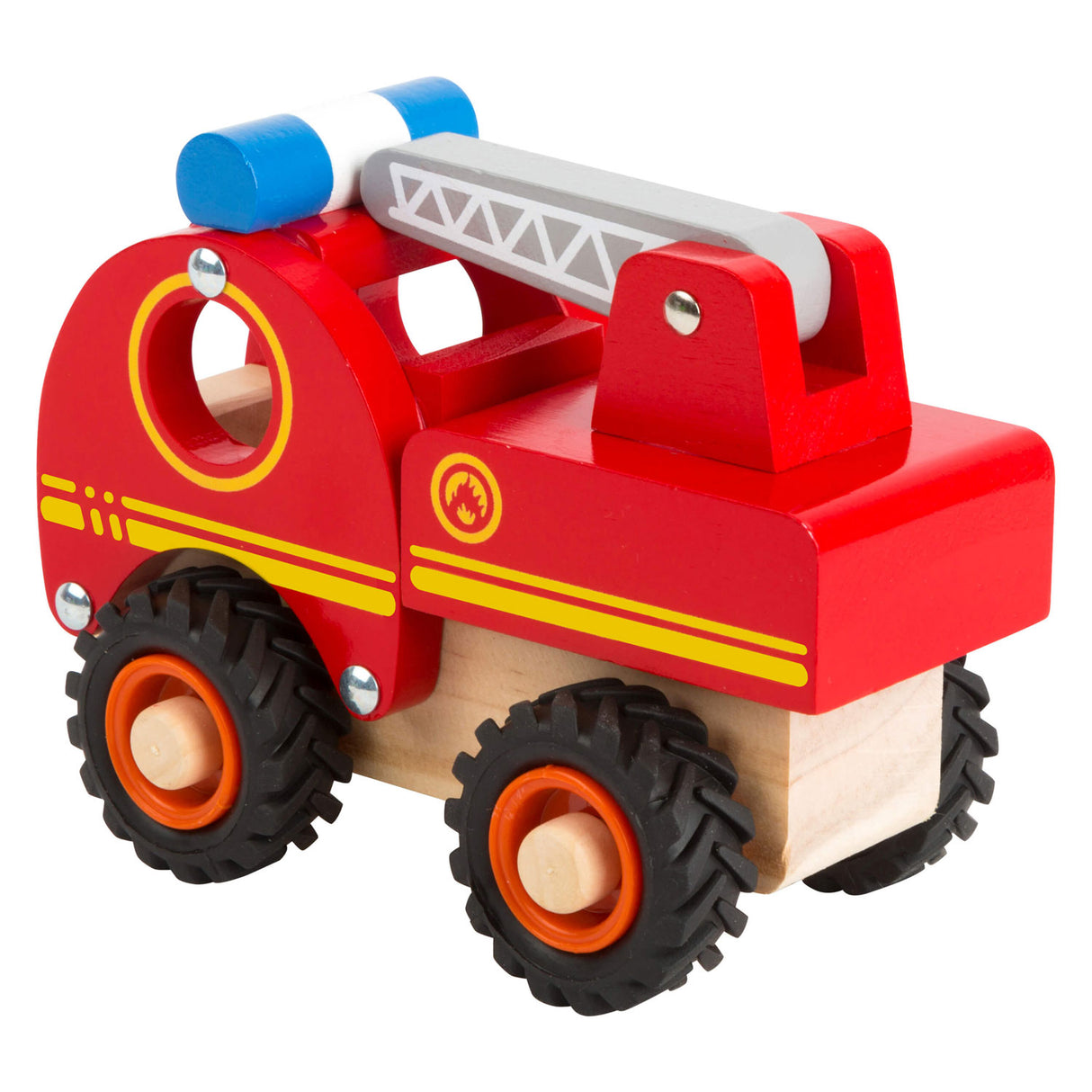 Pieni jalka puinen paloauto tikkaat