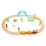 Pequeño tren de madera de madera colocó ciudad y campo, 24dlg.