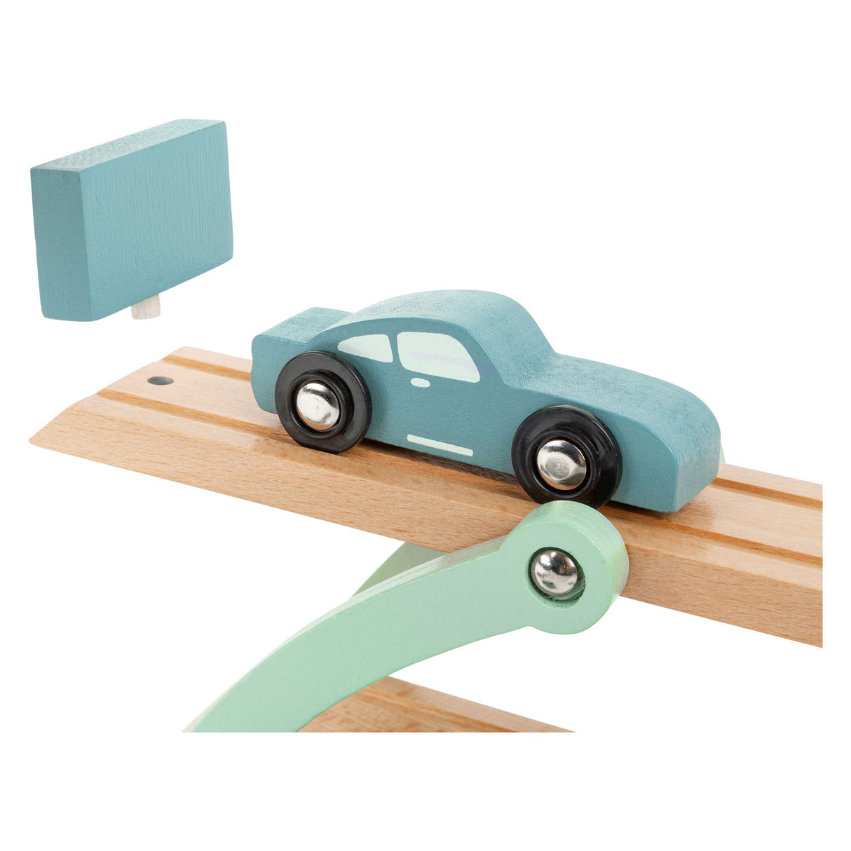 Small foot wooden truck Transporter Chicago with cars, 9dlg.