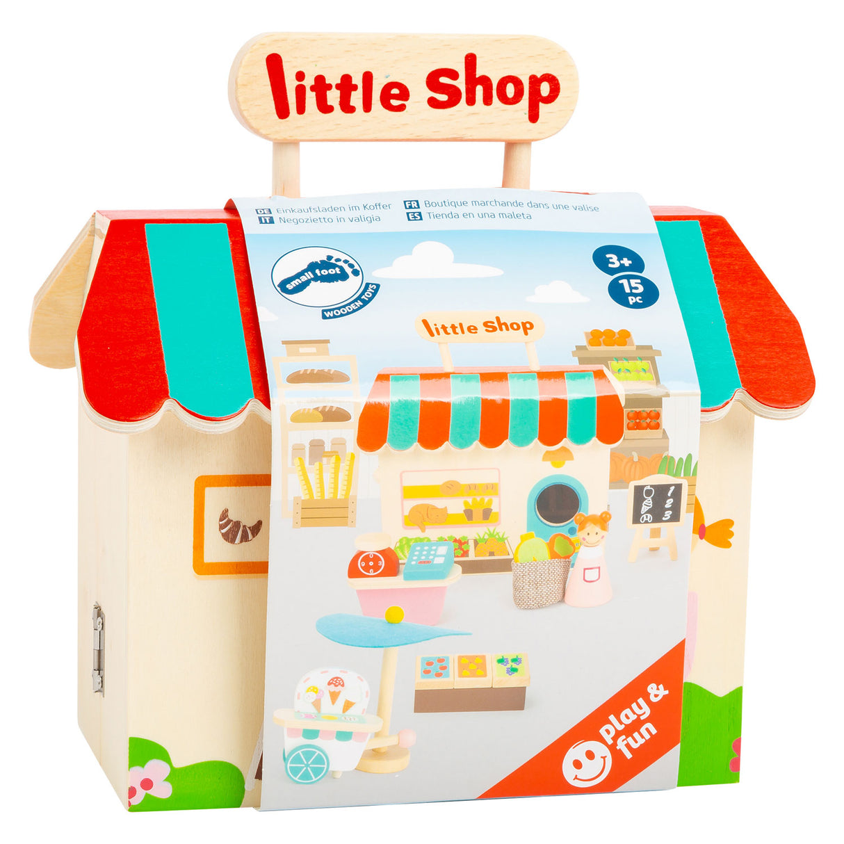 Mała stopa Houten razem Spelwinkel Poppenhuis, 15dlg.