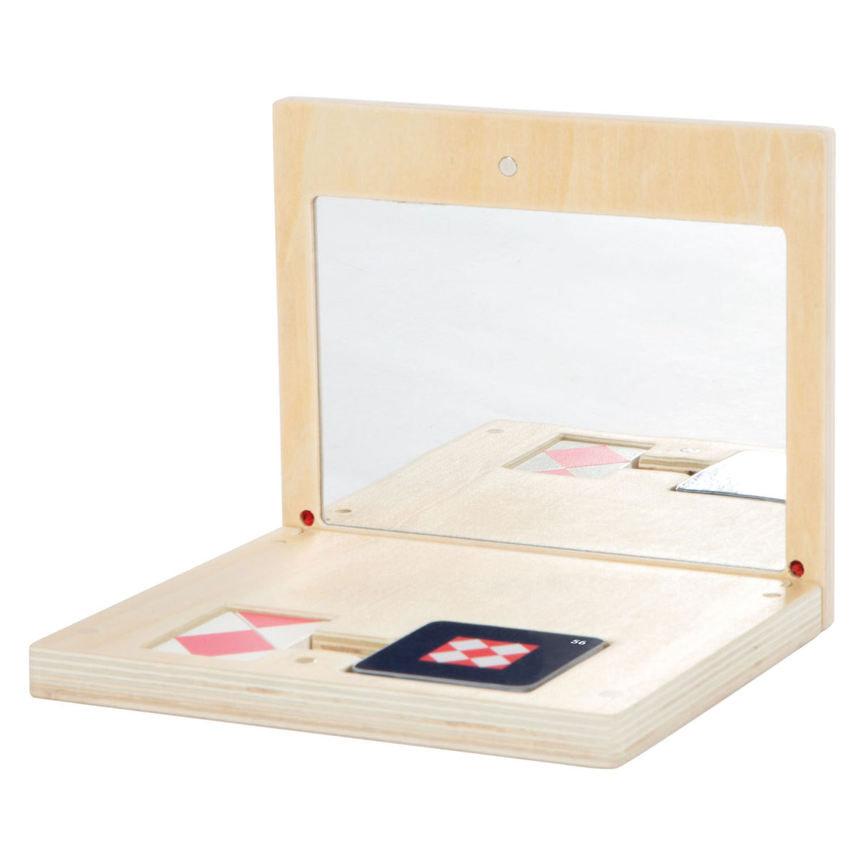 Small foot wooden symmetry game with mirror educational