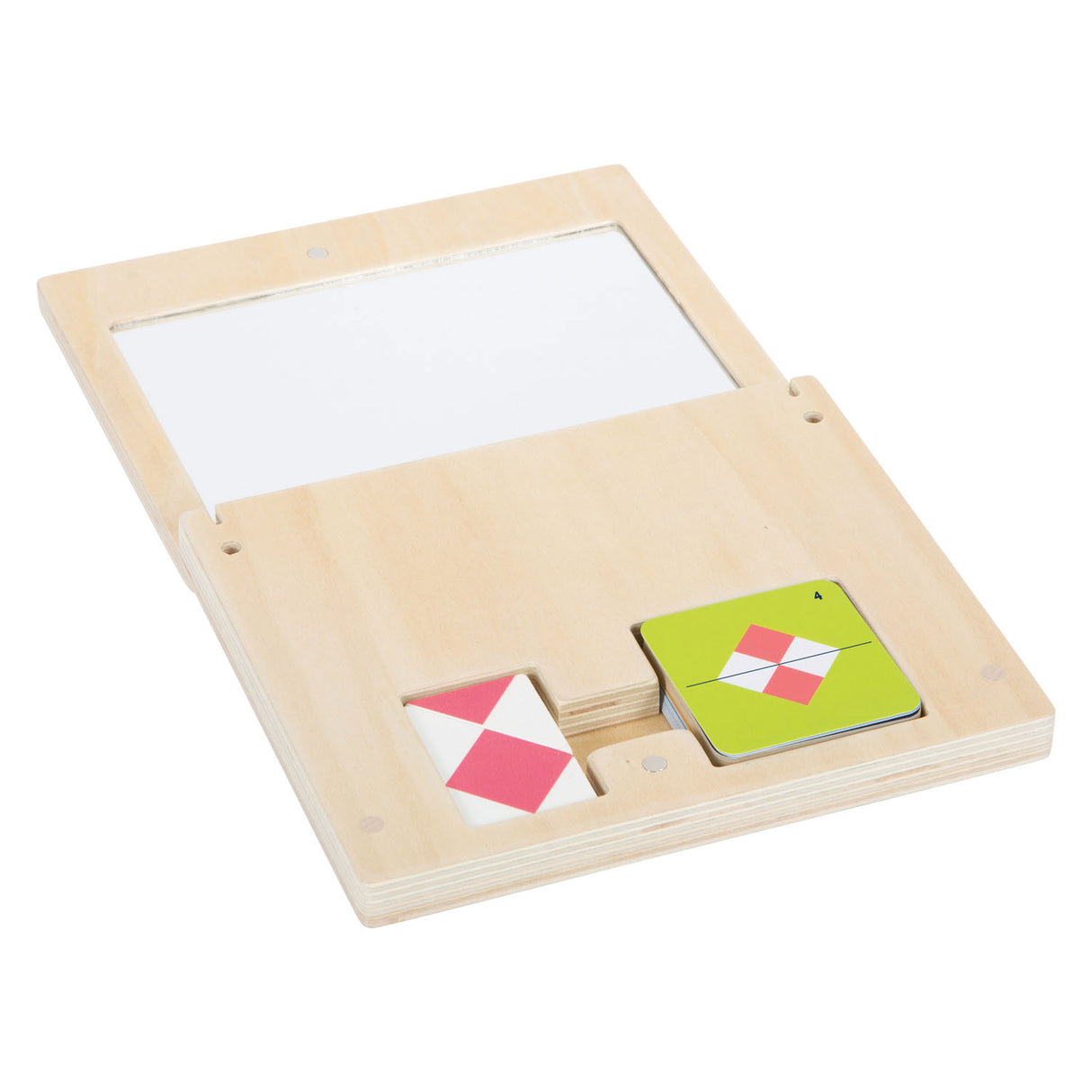 Small foot wooden symmetry game with mirror educational