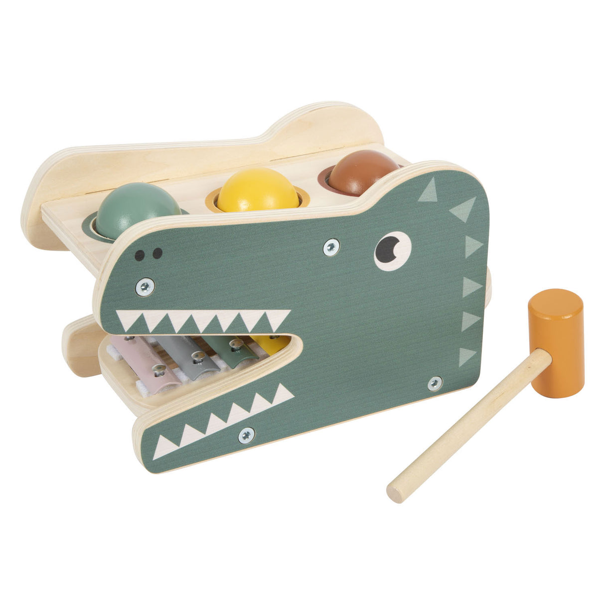 Pequeño xilófono de madera de pie y Safari de Hamperbank, 5dlg.