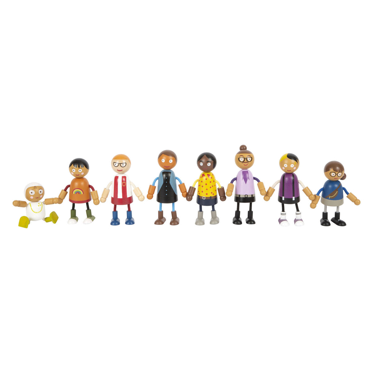 Kis lábú fa, rugalmas babacsalád babával, 8..