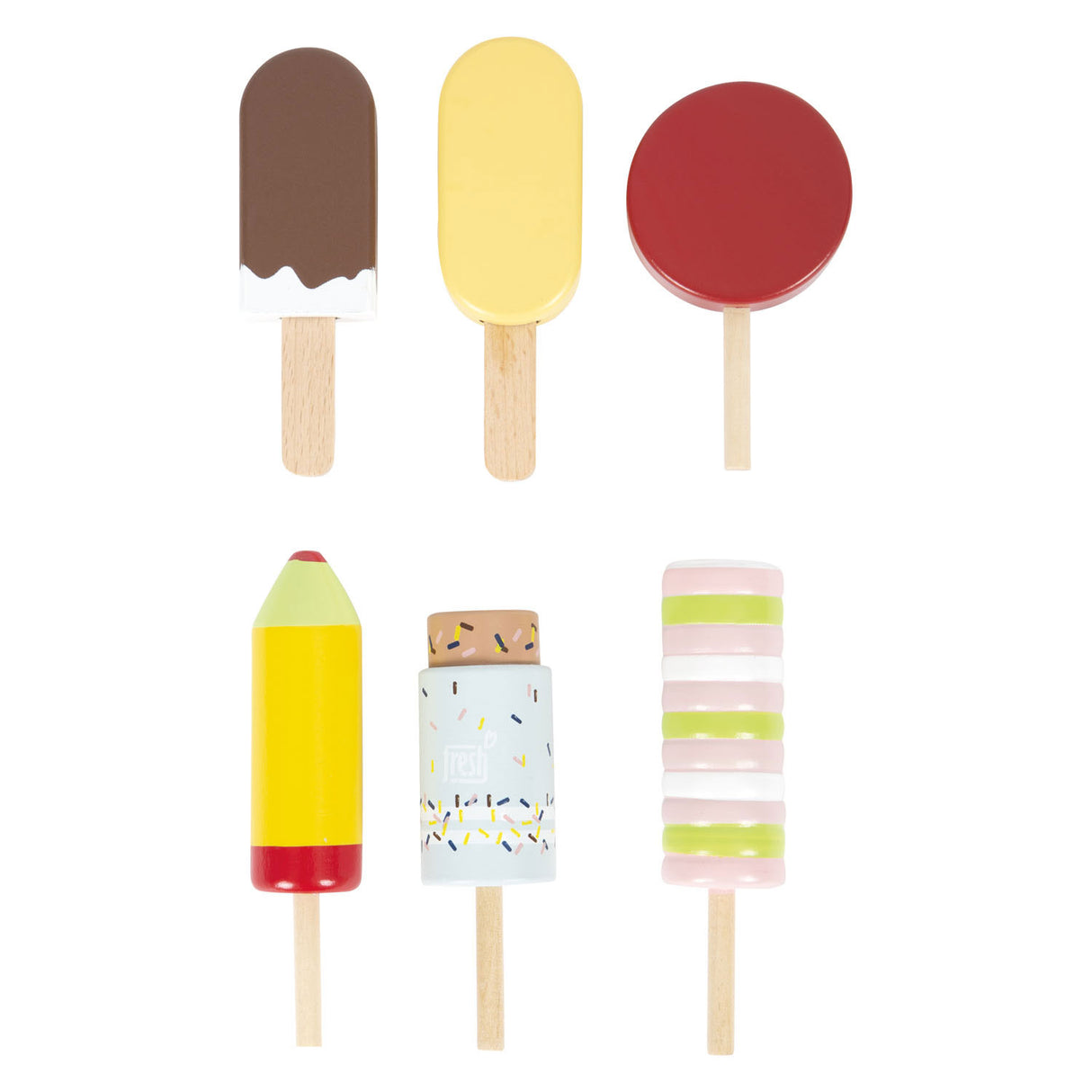 Drevené zmrzliny Small Foot Fresh so stojanom, 7ks.