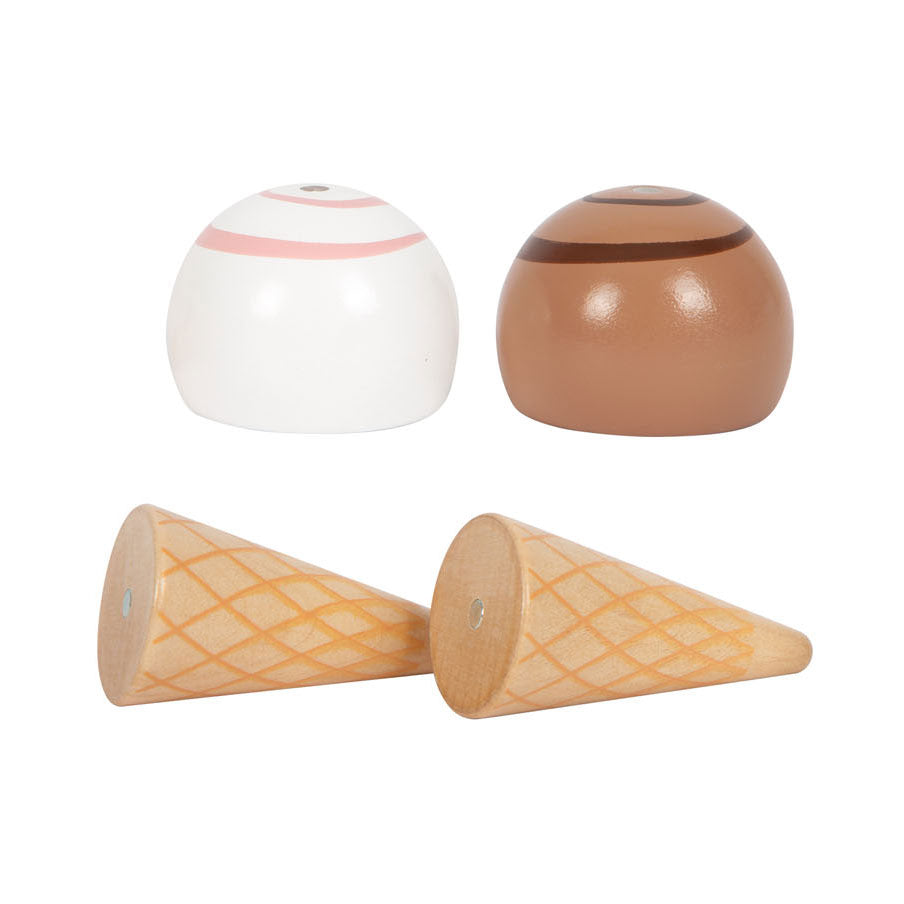 Petit pied de crème glacée compacte en bois frais, 6dlg.
