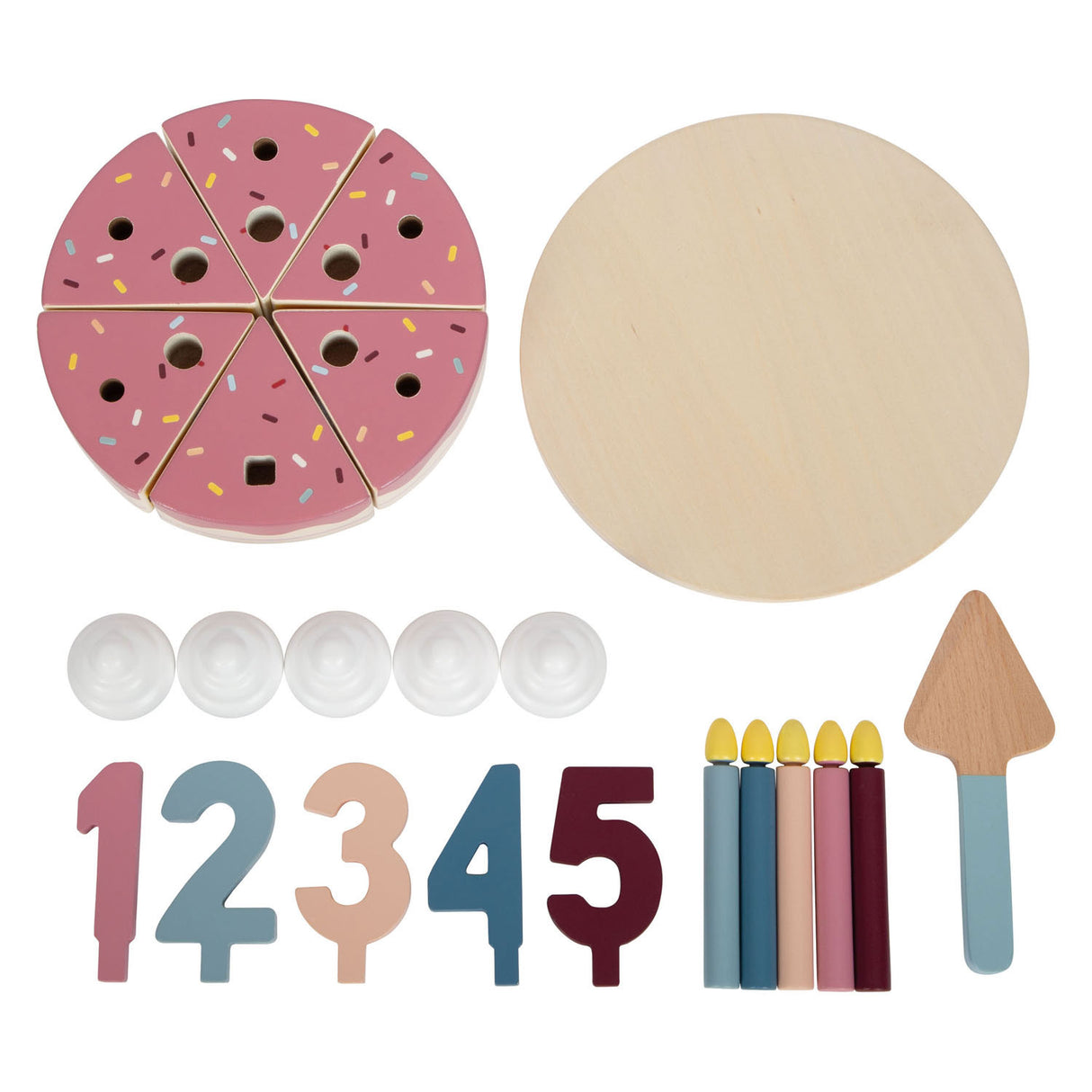 Small foot - wooden cuttable birthday cake, 18 pcs.