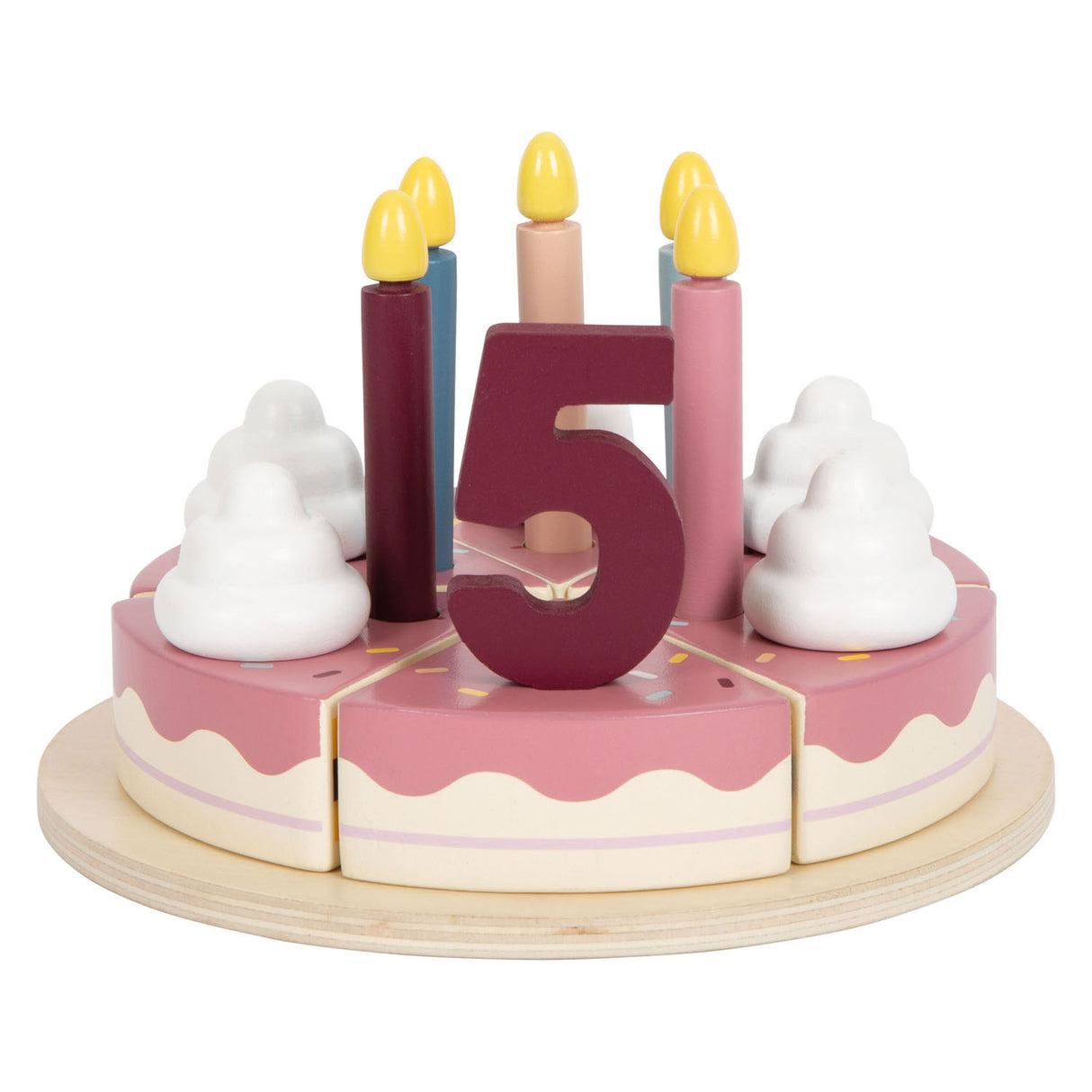 Small foot - wooden cuttable birthday cake, 18 pcs.