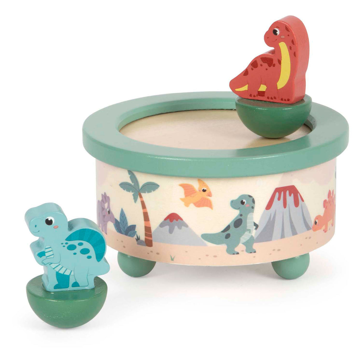 Malá noha - dřevěná hudební krabice dino