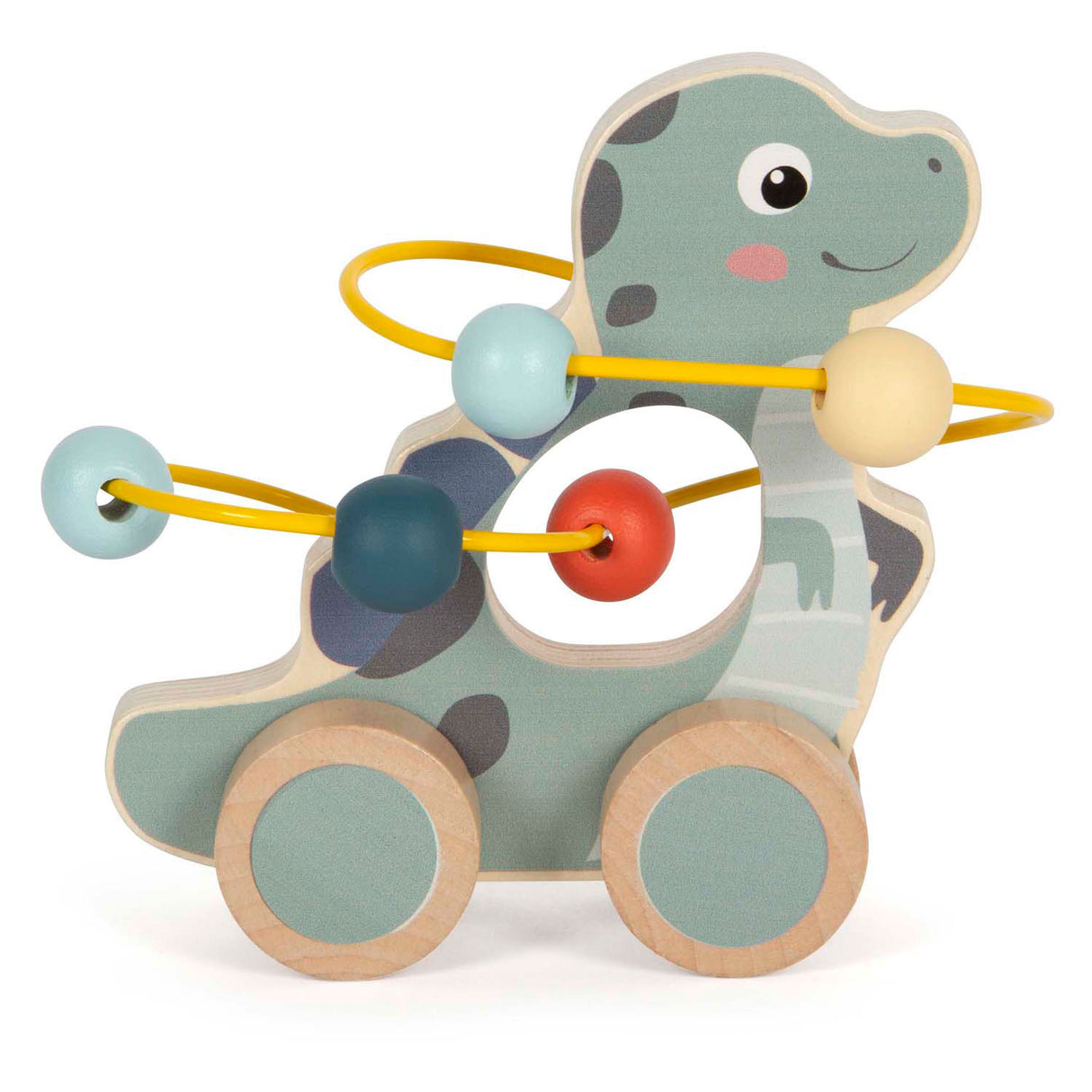 Malá noha - Spirál Dino s dřevěným push figurem