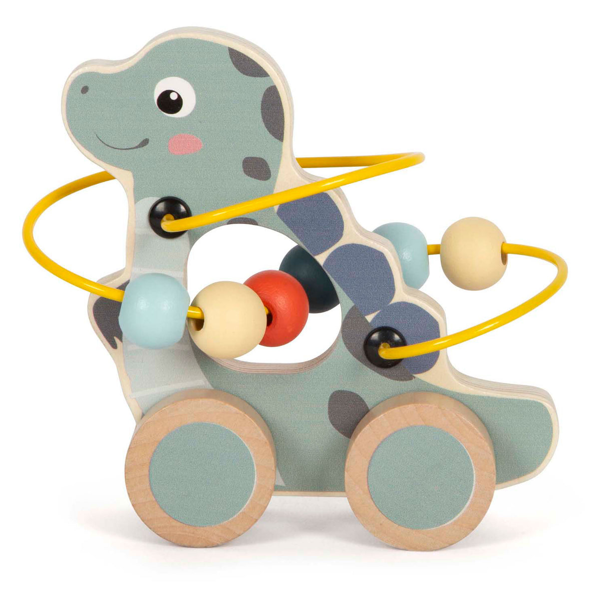 Malá noha - Spirál Dino s dřevěným push figurem