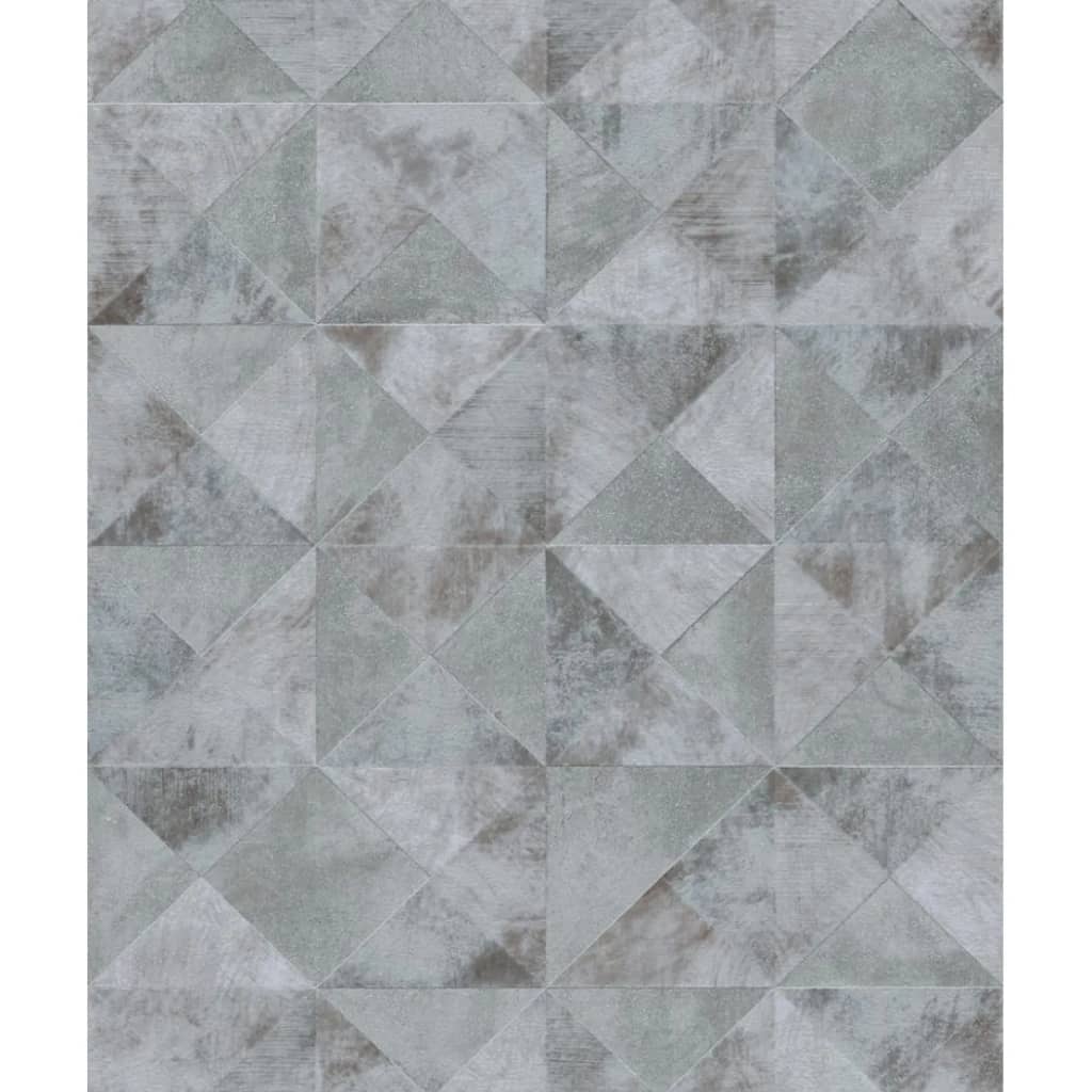 Papier peint mural nord Topchic Graphic Shapes facette gris métallique