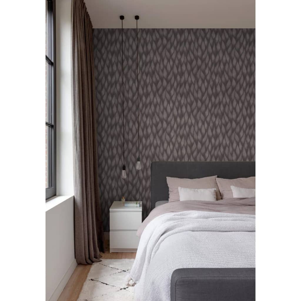 Tapete mit Nordwand topchische Flammen und Tropfen Metallic Grey