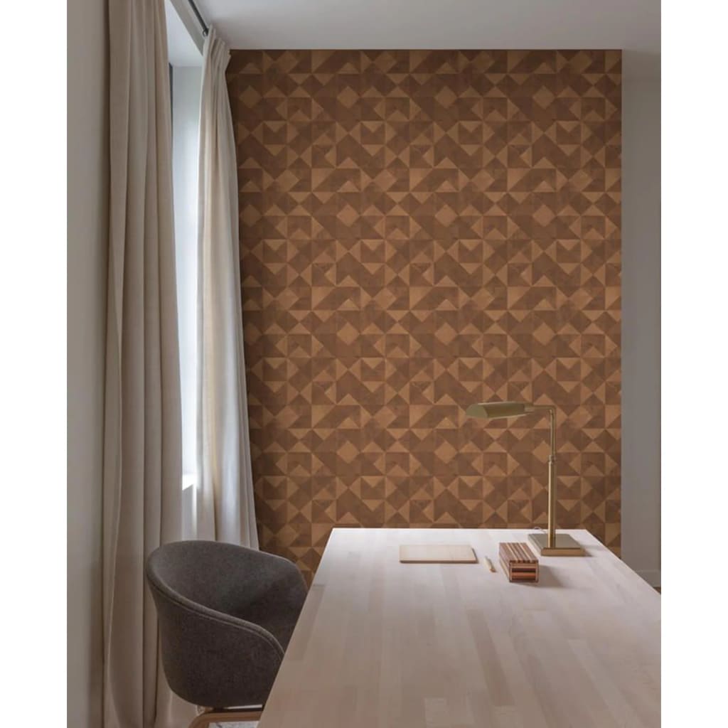 Noordwand tapet Topchic Graphic Shapes Facet Metallic Oranje