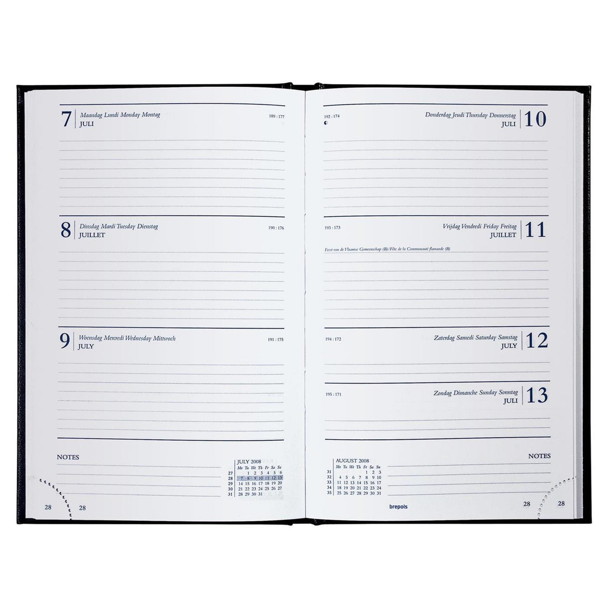 Brepols agenda saturnus week 2026 lima blauw