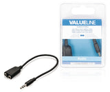 Valueline vlab22100b02 jack stereo audio splitter cable 3.5 mm male - 2x 3.5 mm female 0.20 m black