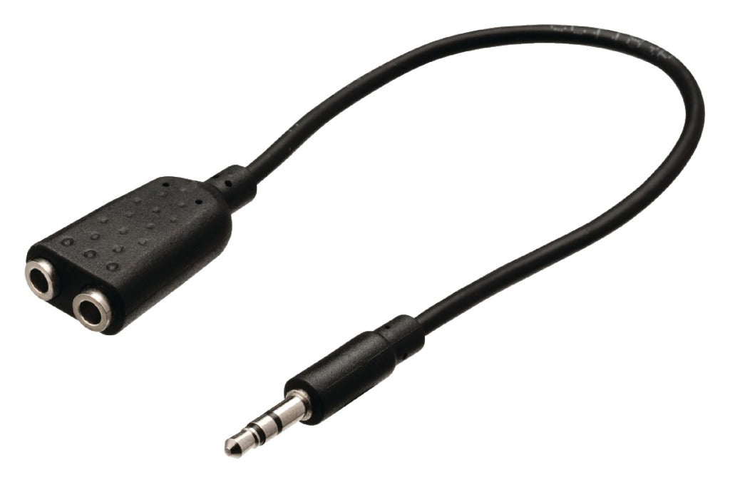 Valueline vlab22100b02 jack stereo audio splitter cable 3.5 mm male - 2x 3.5 mm female 0.20 m black