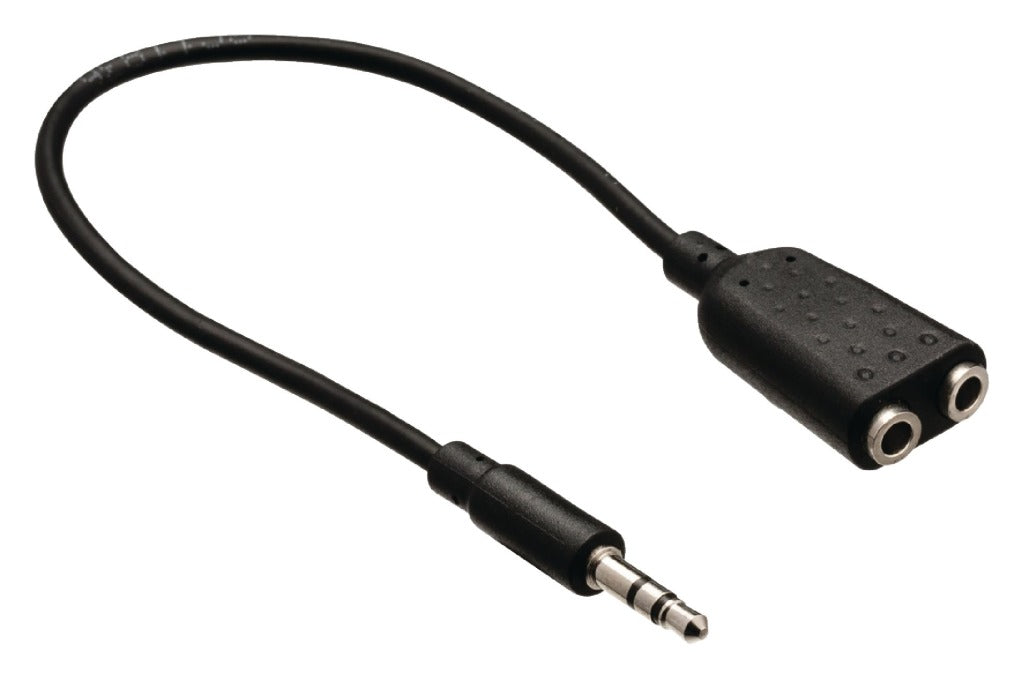 Valueline vlab22100b02 jack stereo audio splitter cable 3.5 mm male - 2x 3.5 mm female 0.20 m black