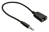 Valueline vlab22100b02 jack stereo audio splitter cable 3.5 mm male - 2x 3.5 mm female 0.20 m black