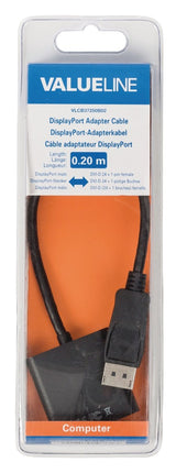 Valueline vlcb37250b02 DisplayPort Adapter Cable DisplayPort Male - DVI-D 24+1-Pin Female 0.20m Black