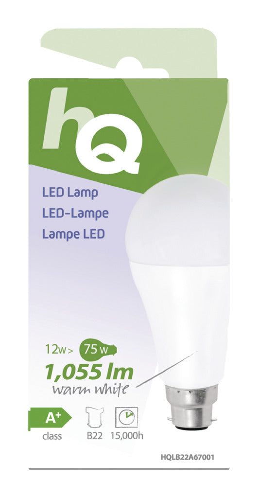HQ LB22A67001 A67 B22 12W (75W) lampe LED