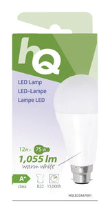 HQ LB22A67001 A67 B22 12W (75W) lampe LED