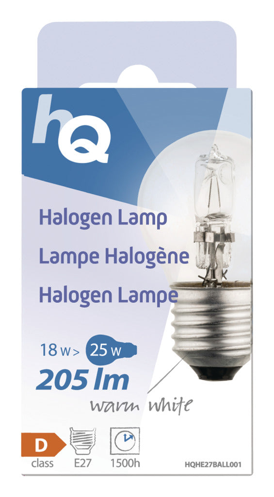 HQ HQHE27 Ball001 Halogenlamp Bogel E27 18 w 205 lm 2 800 k