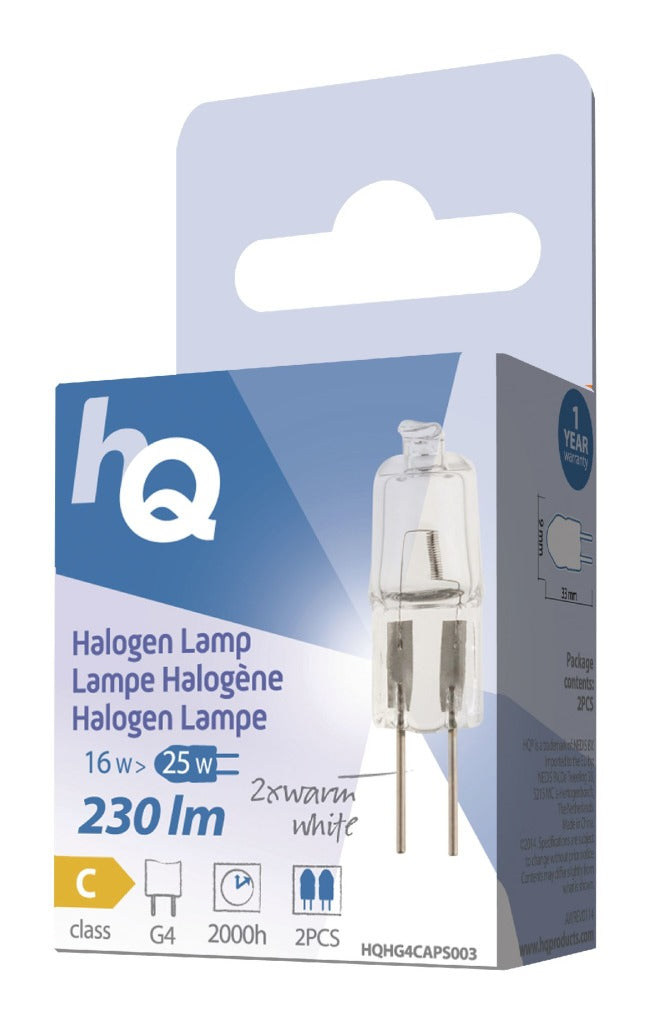 HQ HQ HQHG4 Caps003 Halogen Lamp Kapsel G4 16 W 230 l-800 k