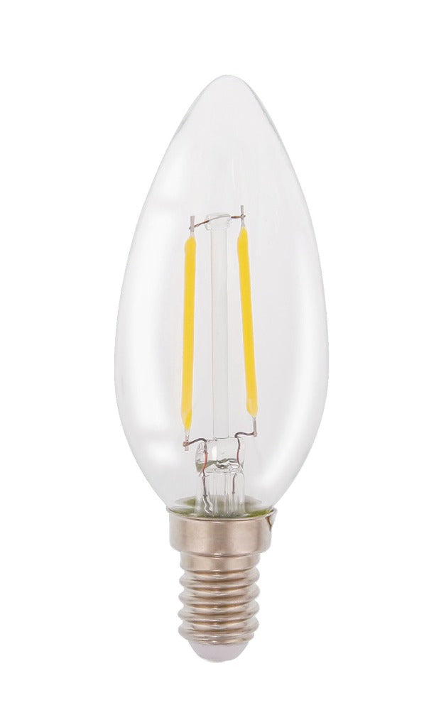 Hq lfe14cand001 led retro filament lamp e14 candle 2 w 210 lm 2700 k
